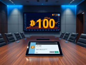 Corporate Bitcoin treasury strategy with landmark 100th BTC purchase decision.