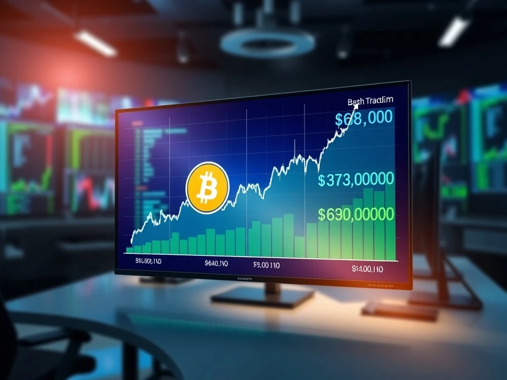 Bitcoin price analysis showing potential breakout toward $80,000 with key resistance and support levels marked
