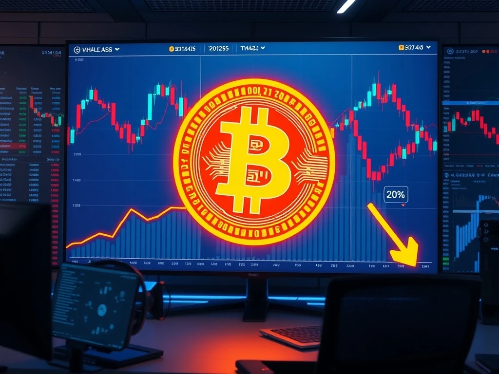 Bitcoin whale holdings data visualization showing significant decline in large holder supply distribution
