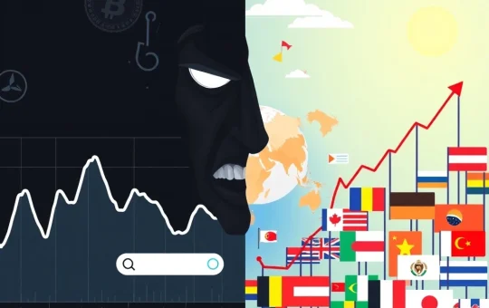 Analysis of record U.S. searches for bitcoin to zero versus global cryptocurrency market sentiment.
