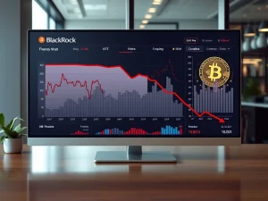 BlackRock IBIT Bitcoin ETF performance chart showing negative investor returns amid market volatility