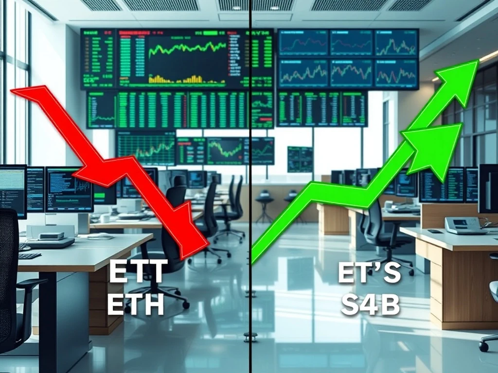 Weekly crypto ETF flows showing institutional money moving from Bitcoin to Solana funds