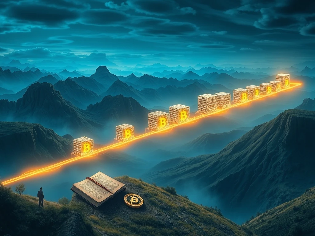 Blockchain history timeline showing evolution from paper ledgers to digital decentralized technology