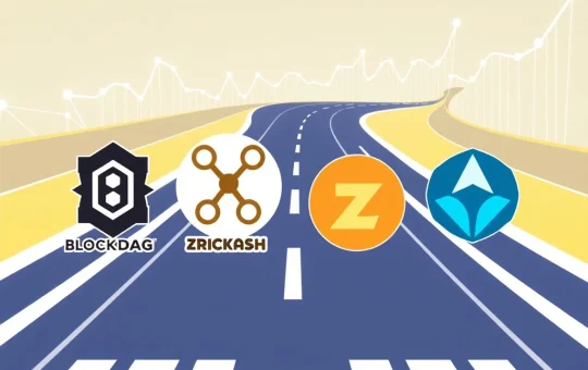 BlockDAG leads XRP, Zcash, and Solana in the competitive cryptocurrency market race for growth.