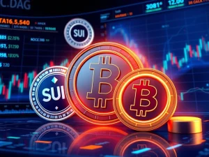 BlockDAG mainnet launch alongside SUI and UNI cryptocurrency market analysis showing competitive dynamics