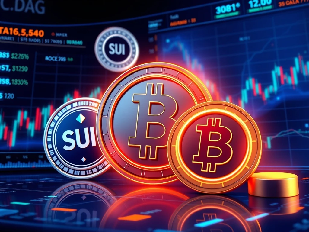 BlockDAG mainnet launch alongside SUI and UNI cryptocurrency market analysis showing competitive dynamics