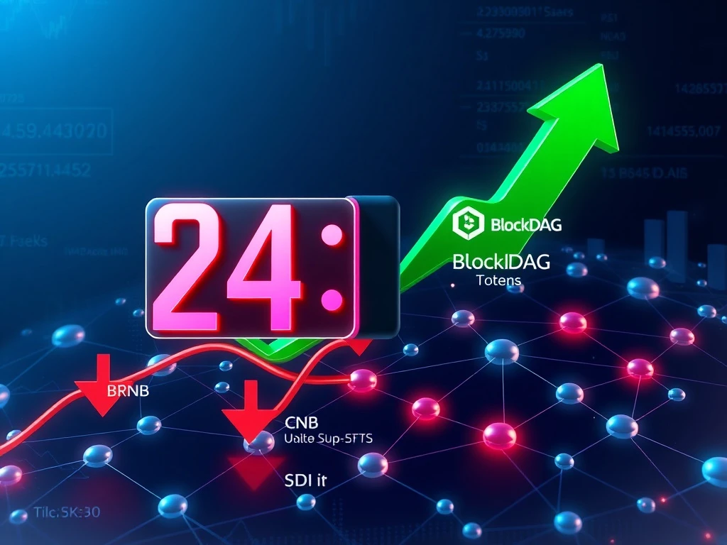 BlockDAG presale countdown with BNB and CryptoNewsInsights breaking support levels in cryptocurrency market analysis