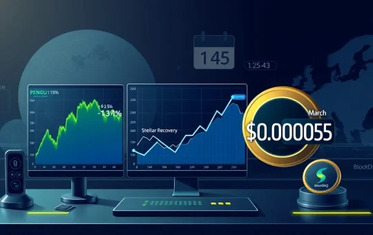 Analysis of BlockDAG's presale opportunity alongside PENGU and Stellar cryptocurrency market movements