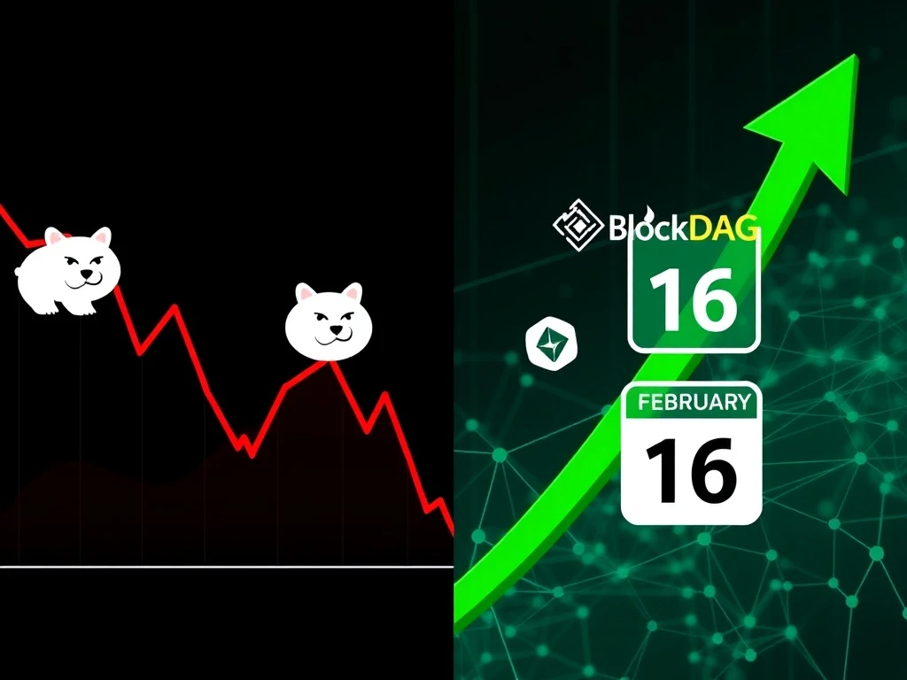 Cryptocurrency market analysis comparing BlockDAG opportunity with Shiba Inu and Solana bearish trends