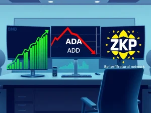 BNB trading volume surges while ADA faces breakdown and ZKP giveaway dominates crypto market analysis