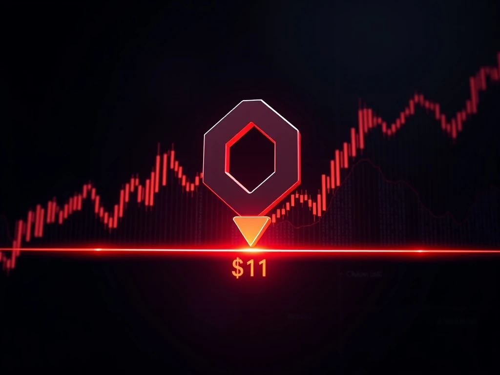 Chainlink LINK price chart analysis showing a critical breakdown below the $11 support zone.