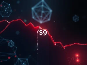 Analysis of Chainlink LINK price testing critical $9 support level during market sell-off.