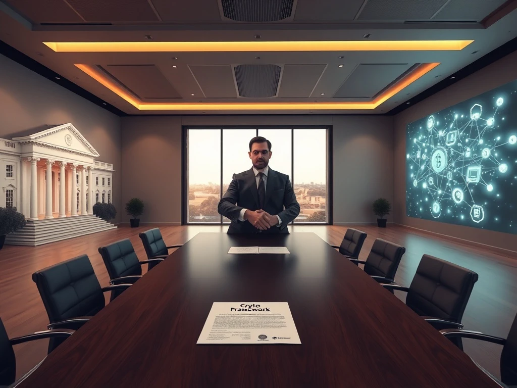 Coinbase CEO Brian Armstrong discusses a collaborative crypto market framework with White House and banking officials.