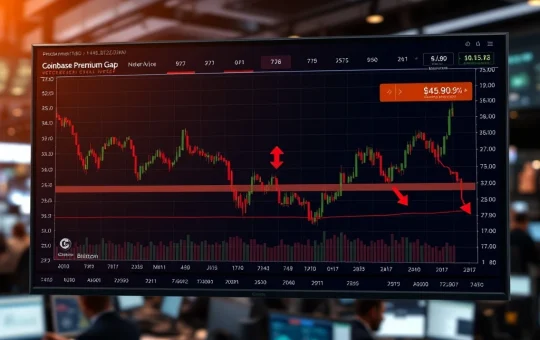 Analysis of Coinbase premium gap hitting yearly low indicating institutional Bitcoin selling pressure.