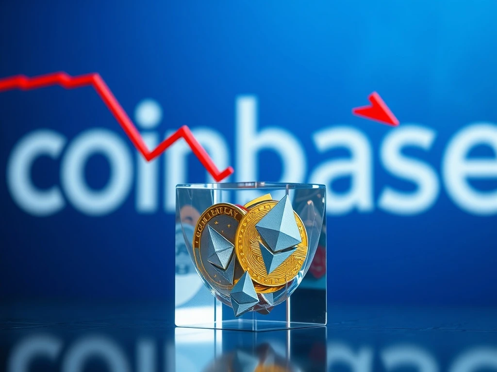 Chart showing Coinbase Q4 2025 revenue decline during cryptocurrency market downturn