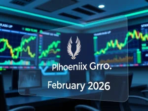 Phoenix Group's February 2026 crypto market snapshot analysis showing mid-cap accumulation trends
