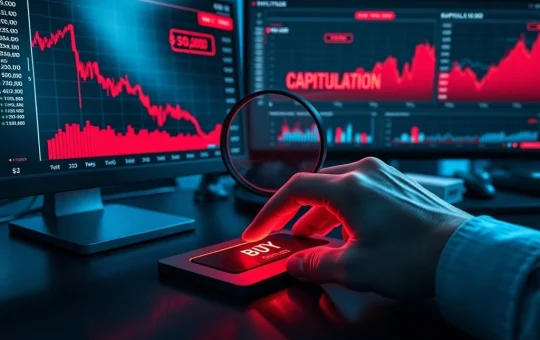 Analysis of crypto capitulation signals and market bottom data on a financial dashboard