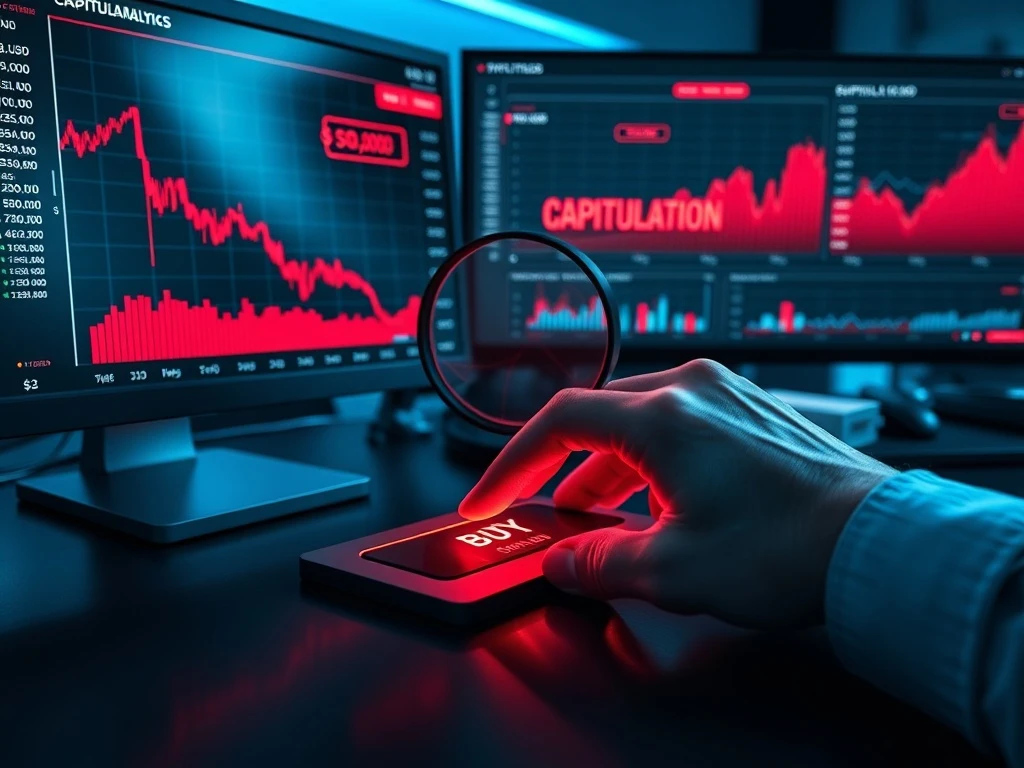 Analysis of crypto capitulation signals and market bottom data on a financial dashboard