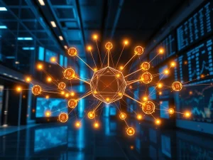 Conceptual visualization of crypto industry consolidation as predicted by Bullish CEO Tom Farley