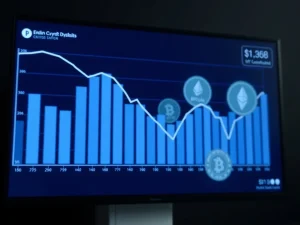 Data visualization showing significant crypto fund outflows and declining asset values in 2025.