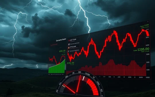 Crypto market enters extreme fear zone with Bitcoin and Ethereum price collapse visualization