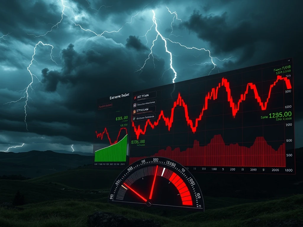 Crypto market enters extreme fear zone with Bitcoin and Ethereum price collapse visualization