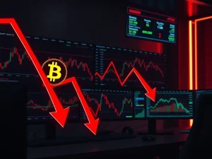 Crypto market sell-off analysis showing ETF outflows and liquidation impacts on digital asset prices