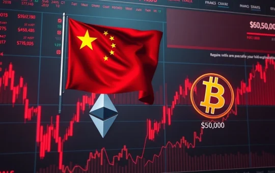 Crypto news today showing market crash due to China's stablecoin ban and major Ethereum liquidation.