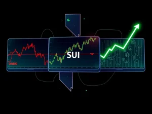 Analysis of cryptocurrency market movements showing ONDO decline, SUI support break, and DeepSnitch AI presale potential
