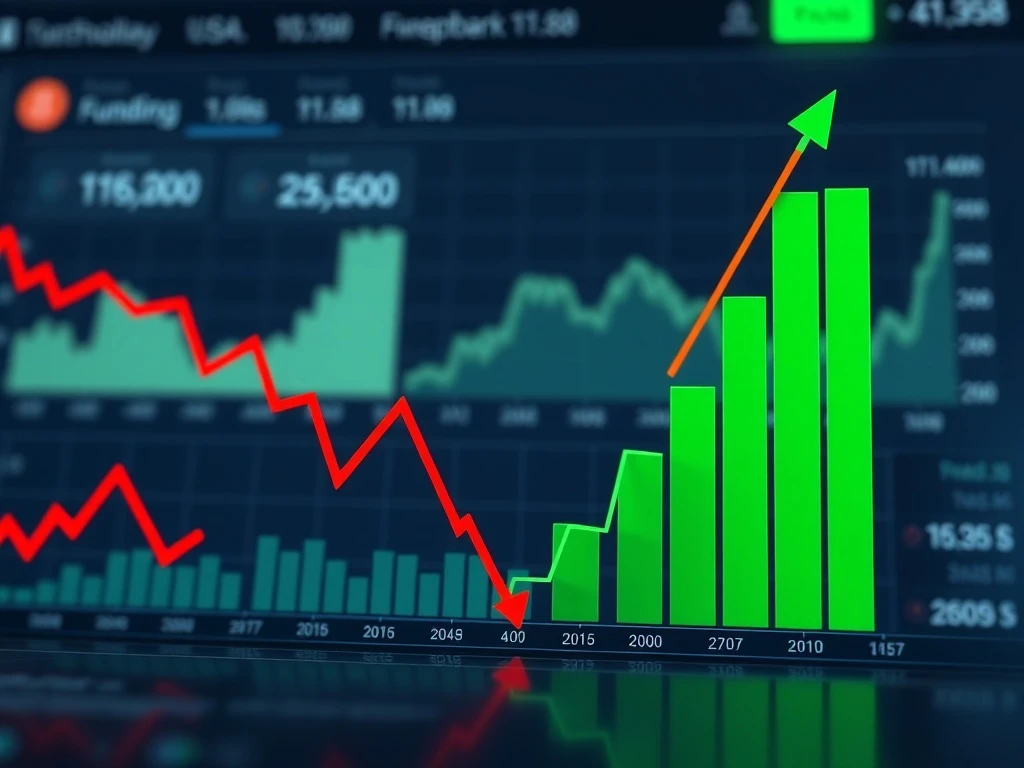 Analysis of 2025 crypto token launches showing majority underwater with declining VC funding charts