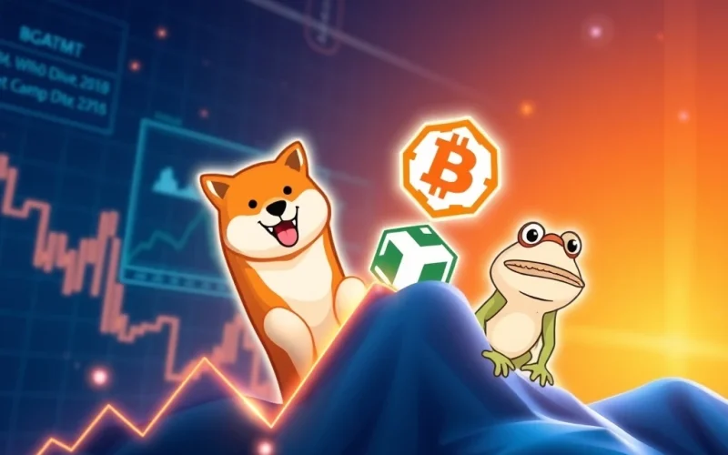 Analysis of four cryptocurrencies with high growth potential in the next bull market: BlockDAG, Shiba Inu, MemeCore, and Pepe.