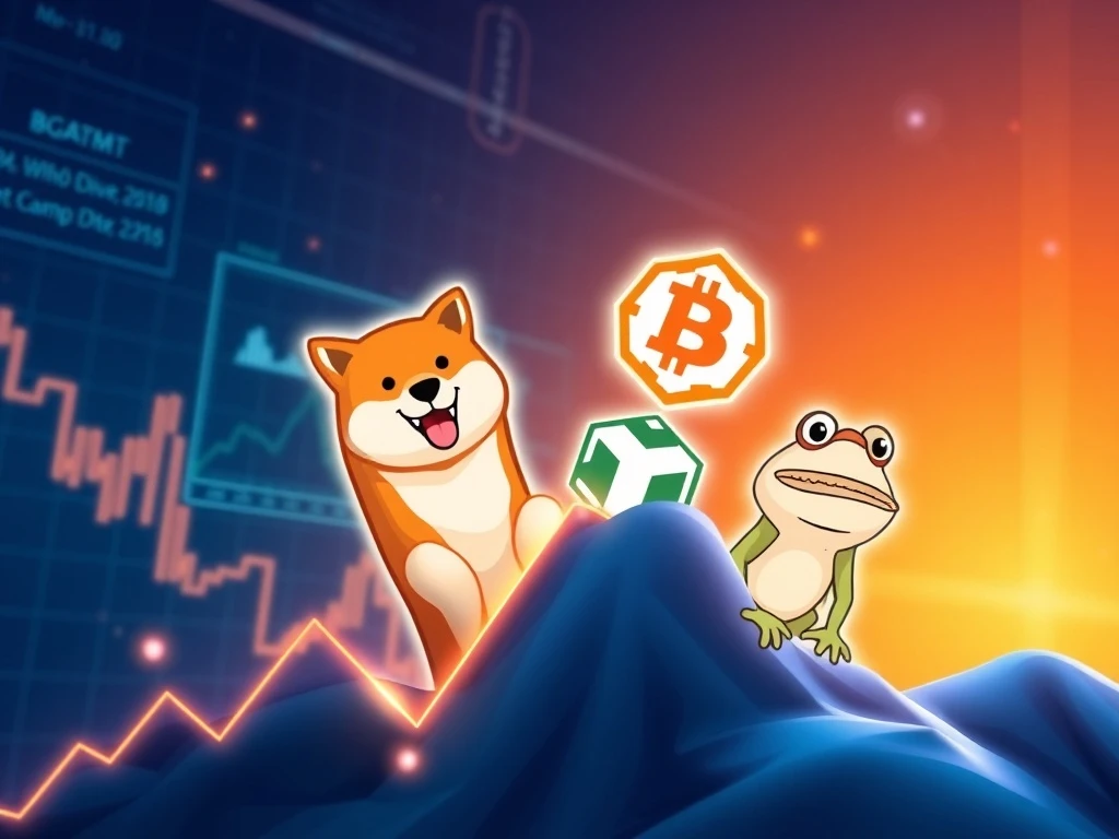Analysis of four cryptocurrencies with high growth potential in the next bull market: BlockDAG, Shiba Inu, MemeCore, and Pepe.