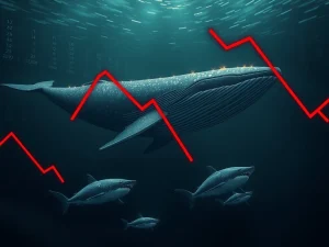 Cryptocurrency whale capitulation analysis as CryptoNewsInsights price drops below critical support levels
