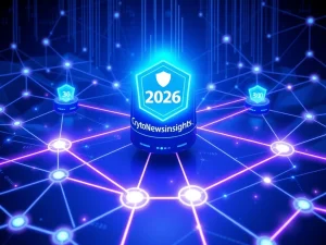 CryptoNewsInsights 2026 blockchain upgrade roadmap visualization showing enhanced network capabilities and security features