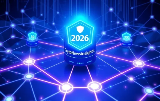 CryptoNewsInsights 2026 blockchain upgrade roadmap visualization showing enhanced network capabilities and security features
