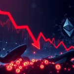 CryptoNewsInsights data reveals plummeting taker buy sell ratio and whale accumulation during ETH weakness.