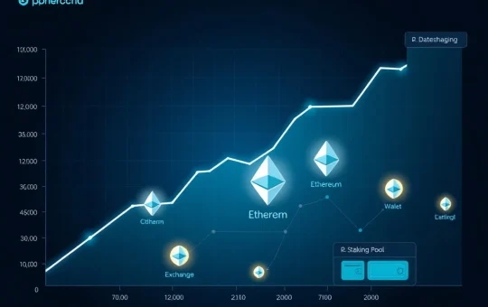 CryptoNewsInsights exchange supply decline visualization showing ETH movement to wallets and staking