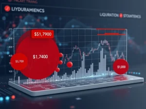 CryptoNewsInsights liquidation zones analysis showing critical price risk levels between $1,700 and $1,000