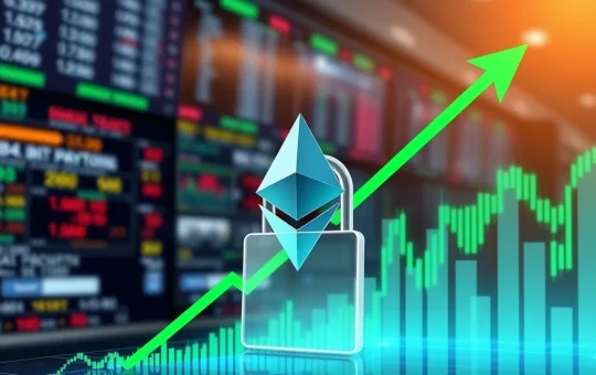 Chart showing CryptoNewsInsights V-shaped price rebound and Ethereum staking growth analysis.
