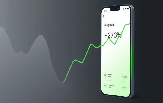 Digitap $TAP price surge contrasts with Bitcoin and Ethereum decline in a fintech crypto market analysis.
