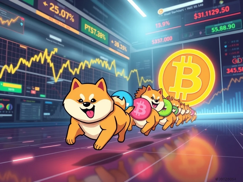 Dogecoin leads memecoins in a risk-on trading frenzy that outpaces Bitcoin market performance.