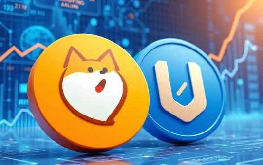 Dogecoin and Uniswap market analysis with DeepSnitch AI cryptocurrency integration showing blockchain technology trends