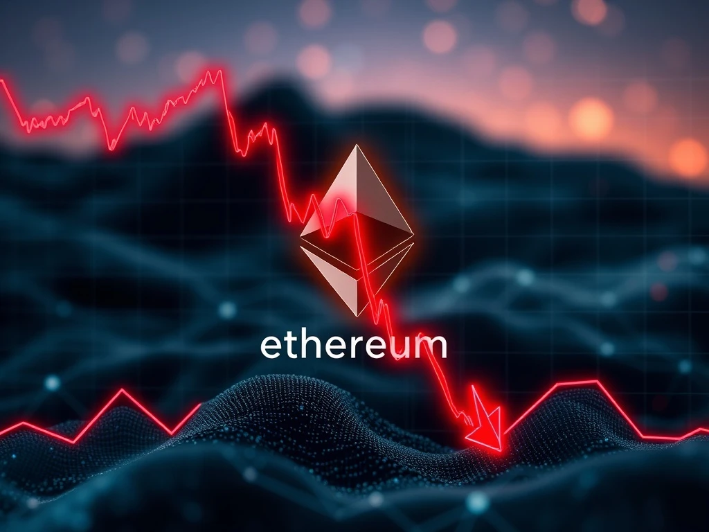 Analysis of Ethereum price falling below the $2,200 support level on a market chart