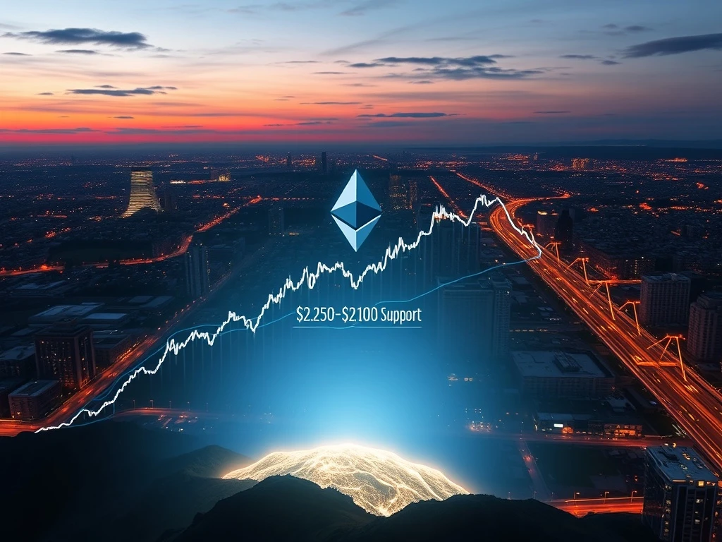 Ethereum price chart analysis showing critical support zone for potential market rally.