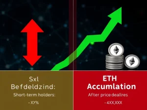Ethereum sell pressure analysis showing contrasting market forces with blockchain data visualization