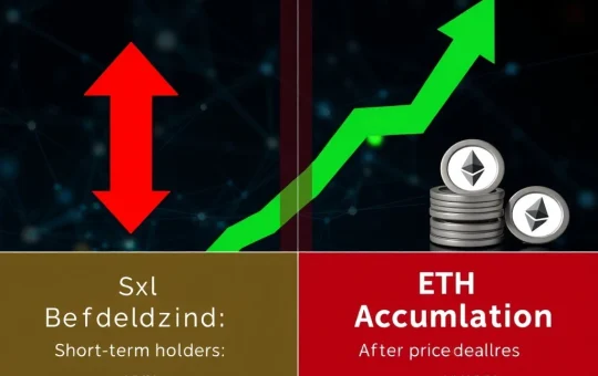 Ethereum sell pressure analysis showing contrasting market forces with blockchain data visualization