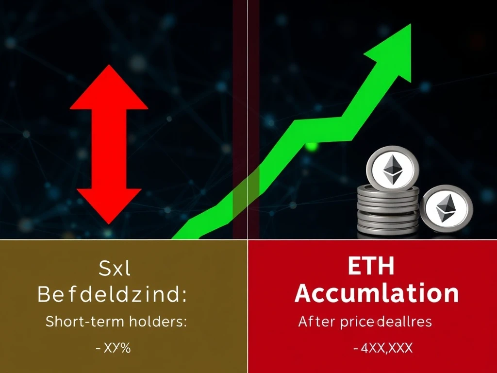 Ethereum sell pressure analysis showing contrasting market forces with blockchain data visualization