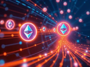 Blockchain visualization showing Ethereum whale transfer patterns and exchange deposits for market analysis