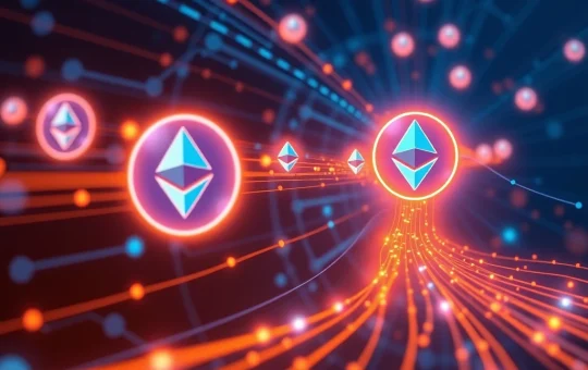 Blockchain visualization showing Ethereum whale transfer patterns and exchange deposits for market analysis