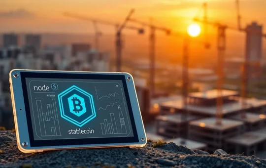 Conceptual image of a Gaza stablecoin proposal merging blockchain technology with postwar economic rebuilding.